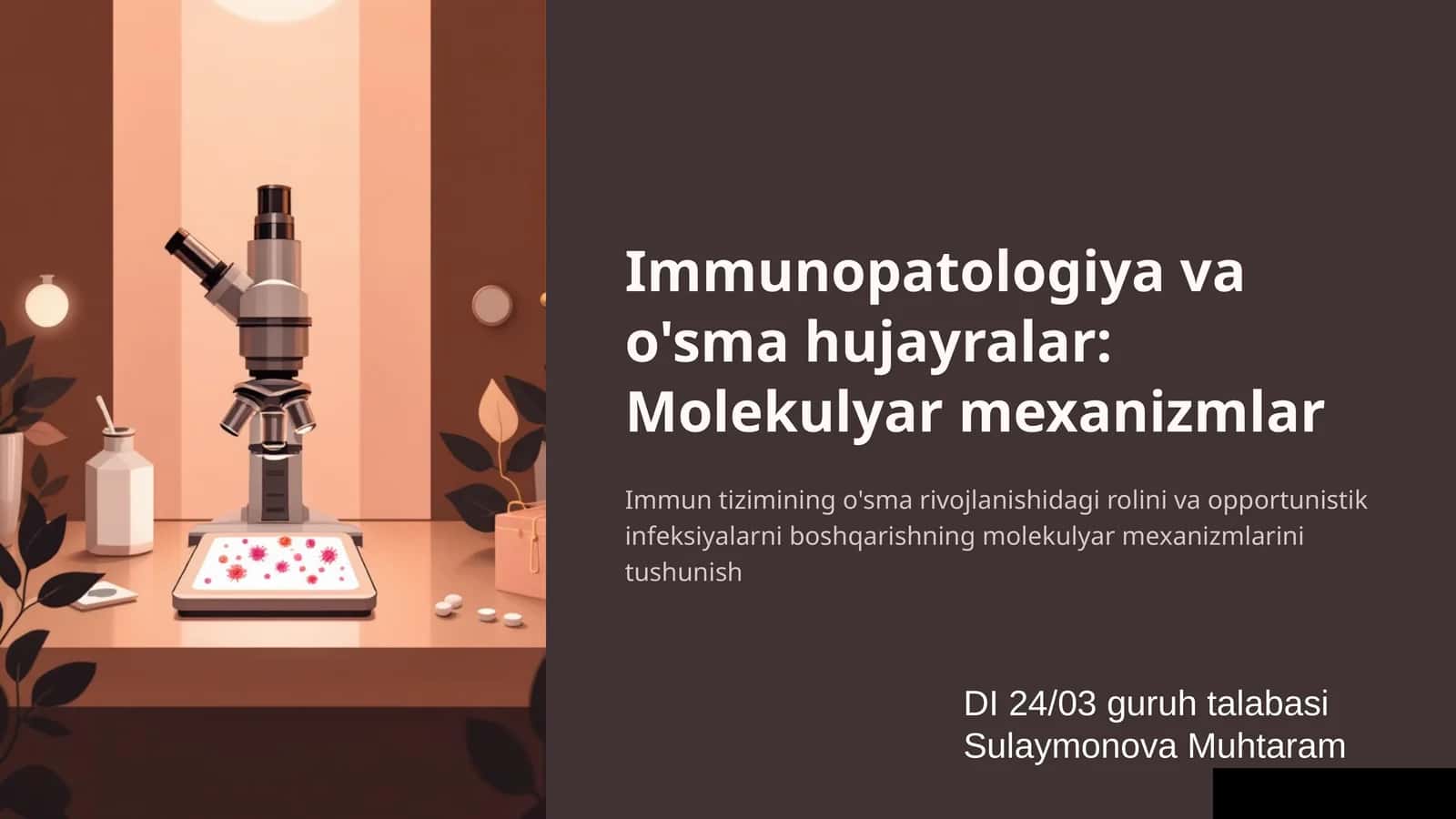 Immunopatologiya va o'sma hujayralar: Molekulyar mexanizmlar 1