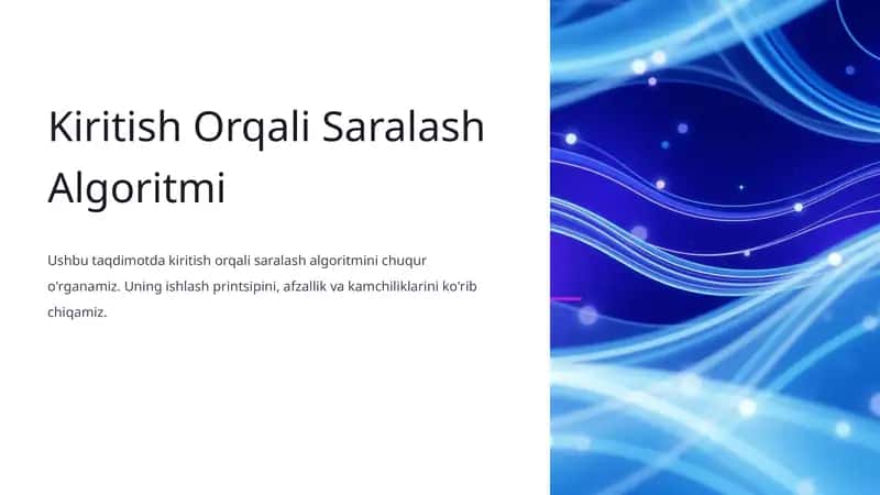 Kiritish Orqali Saralash Algoritmi 1
