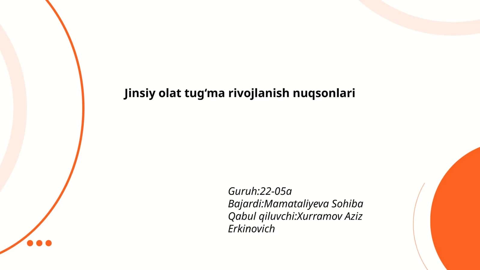 Jinsiy olat tug‘ma rivojlanish nuqsonlari 1
