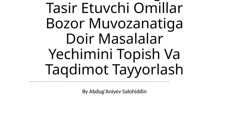 Ta'minotga ta'sir etuvchi omillar 1