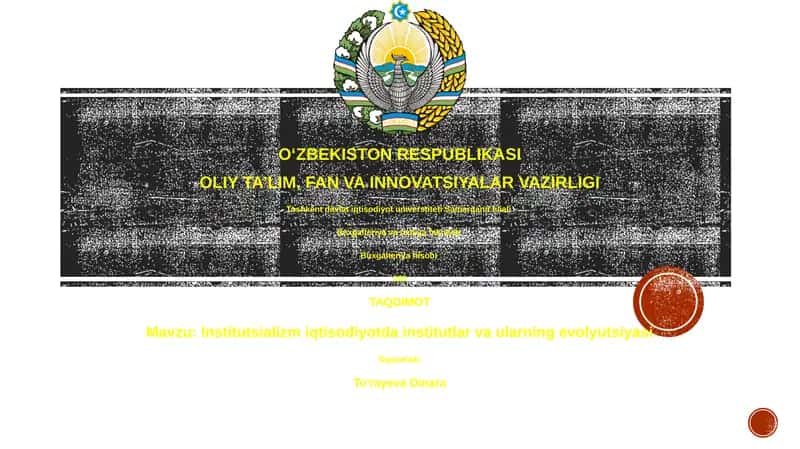 Institutsializm iqtisodiyotda institutlar va ularning evolyutsiyasi 1