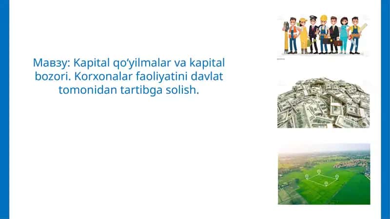 Kapitalqo‘yilmalar va kapital bozori 1