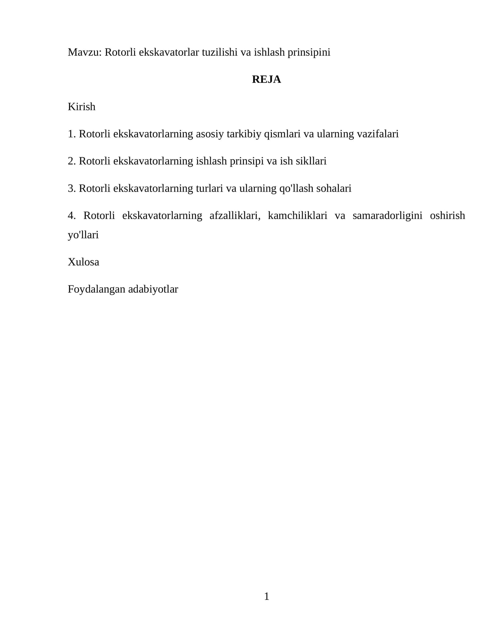Rotorli ekskavatorlar tuzilishi va ishlash prinsipini 1