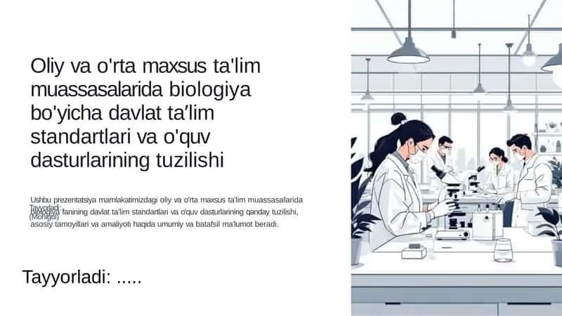 Biologiya fanining davlat ta'lim standartlari va qo'lda tutgan dasturlari 1