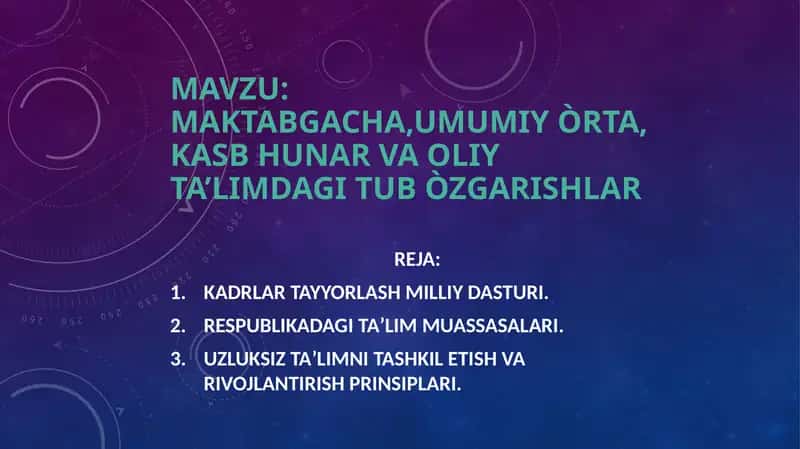 Kadrlar tayyorlash milliy dasturi 1