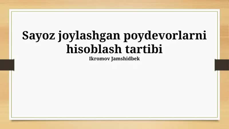 Sayoz joylashgan poydevorlarni hisoblash tartibi 1