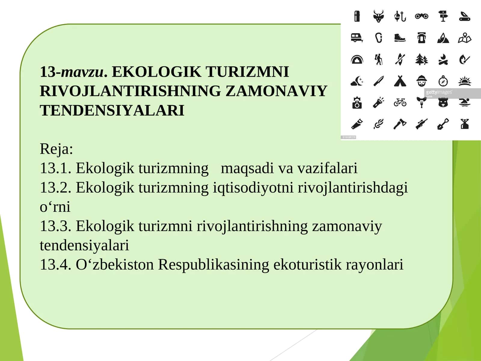 EKOLOGIK TURIZMNIRIVOJLANTIRISHNING ZAMONAVIY TENDENSIYALARI 1