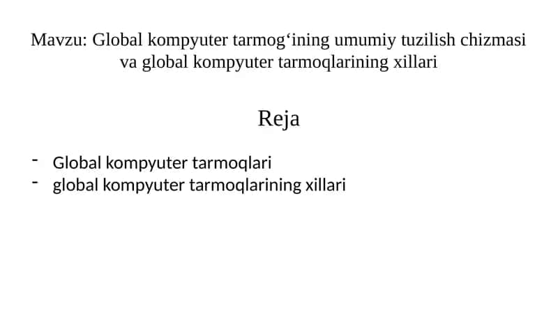 Globa kompyuter tarmoqlari 1