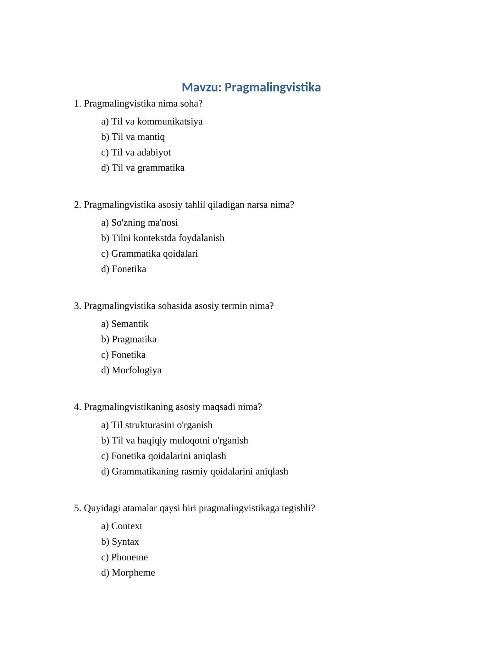 Pragmalingvistika 1