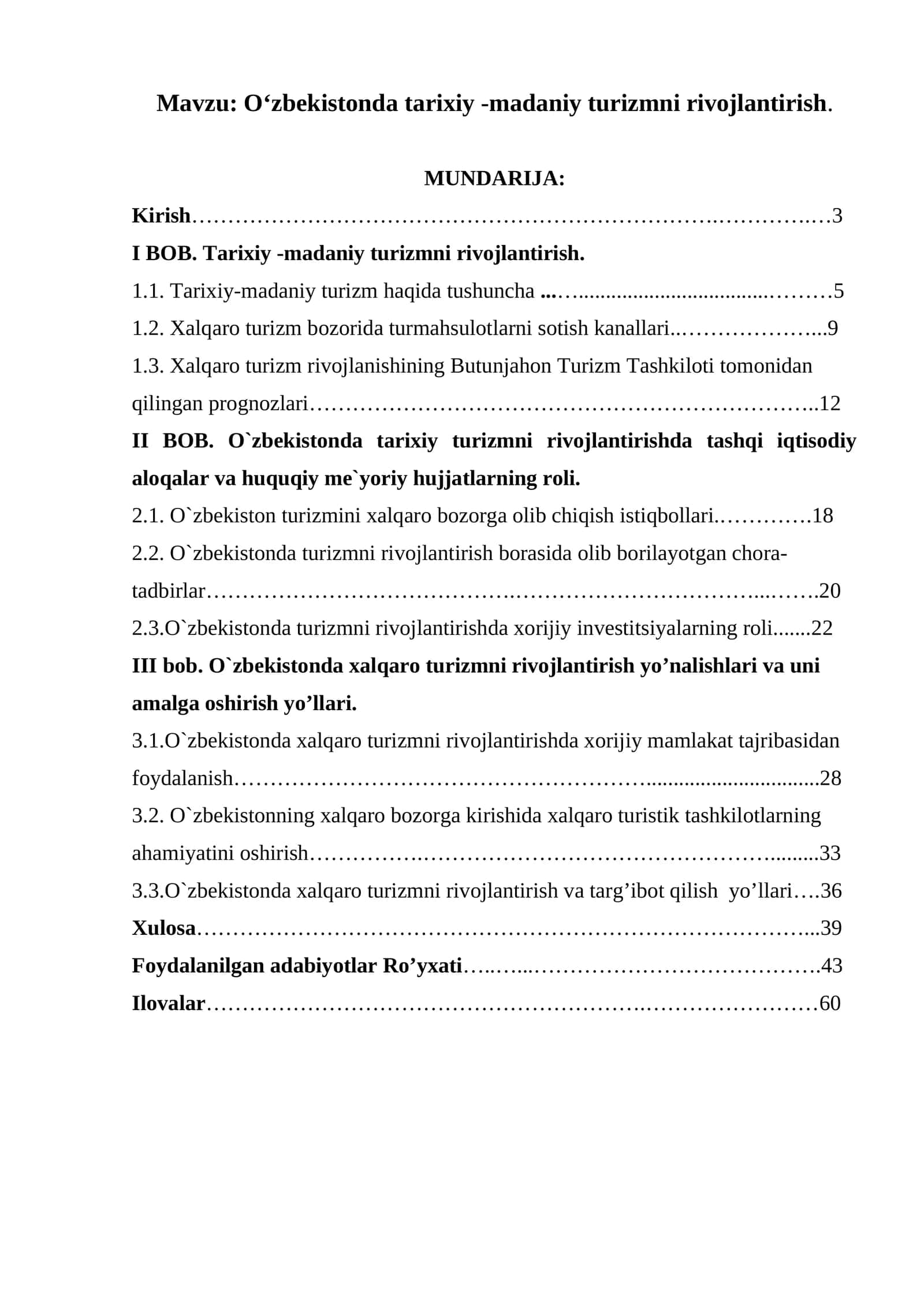 O‘zbekistonda tarixiy -madaniy turizmni rivojlantirish 1