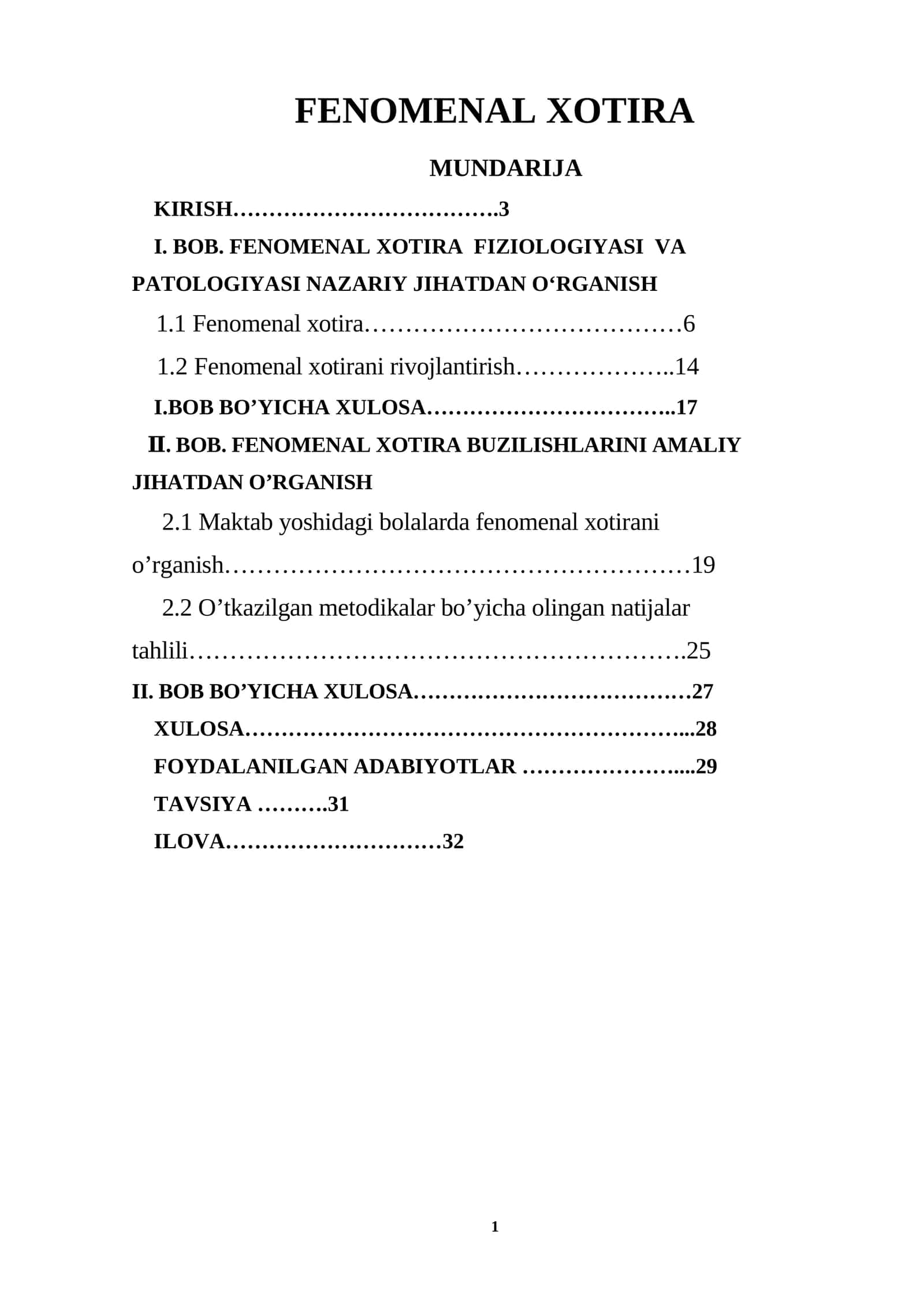 FENOMENAL XOTIRA 1