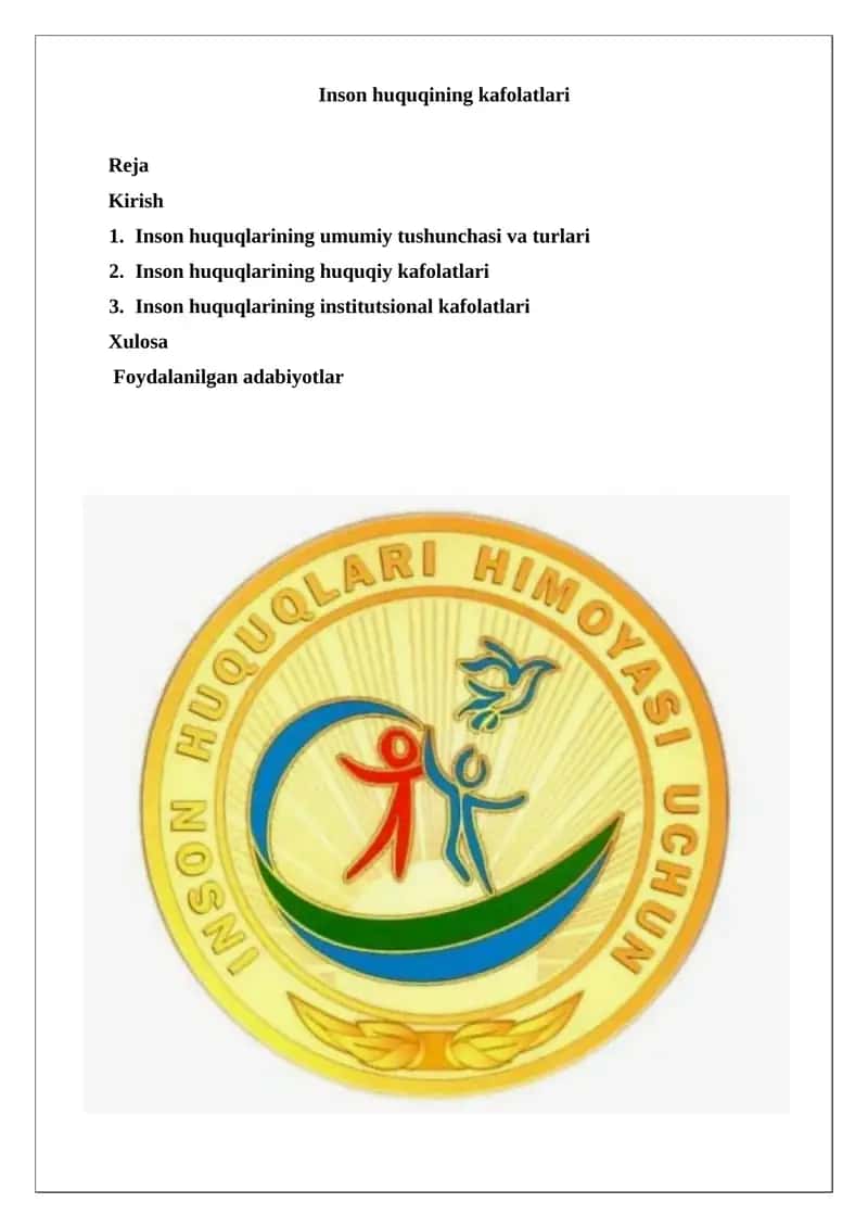 Inson huquqining kafolatlari 1