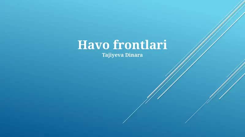 Sovuq frontlari 1