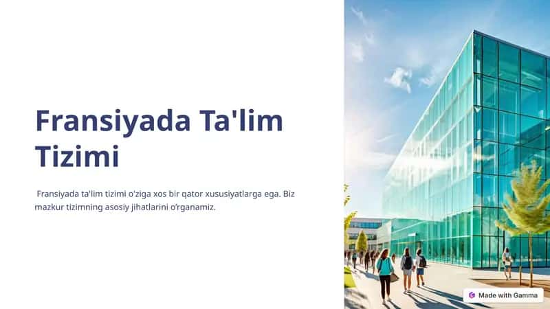 slayd: fransiyada ta'lim tizimi 1