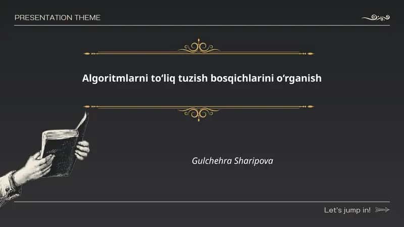 Algoritmlarni to‘liq tuzish bosqichlarini o‘rganish 1