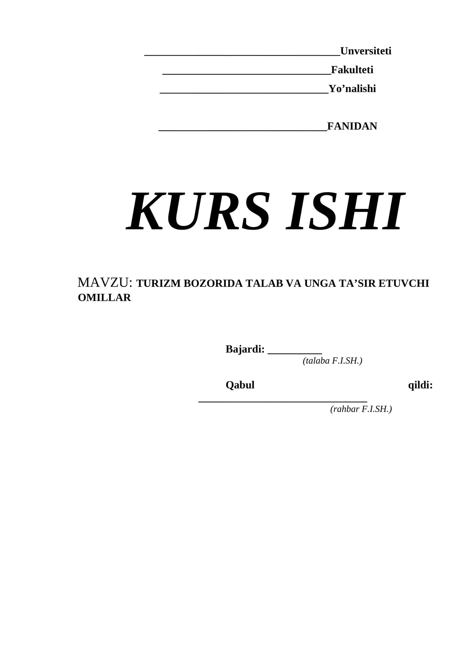 TURIZM BOZORIDA TALAB VA UNGA TA’SIR ETUVCHI OMILLAR 1