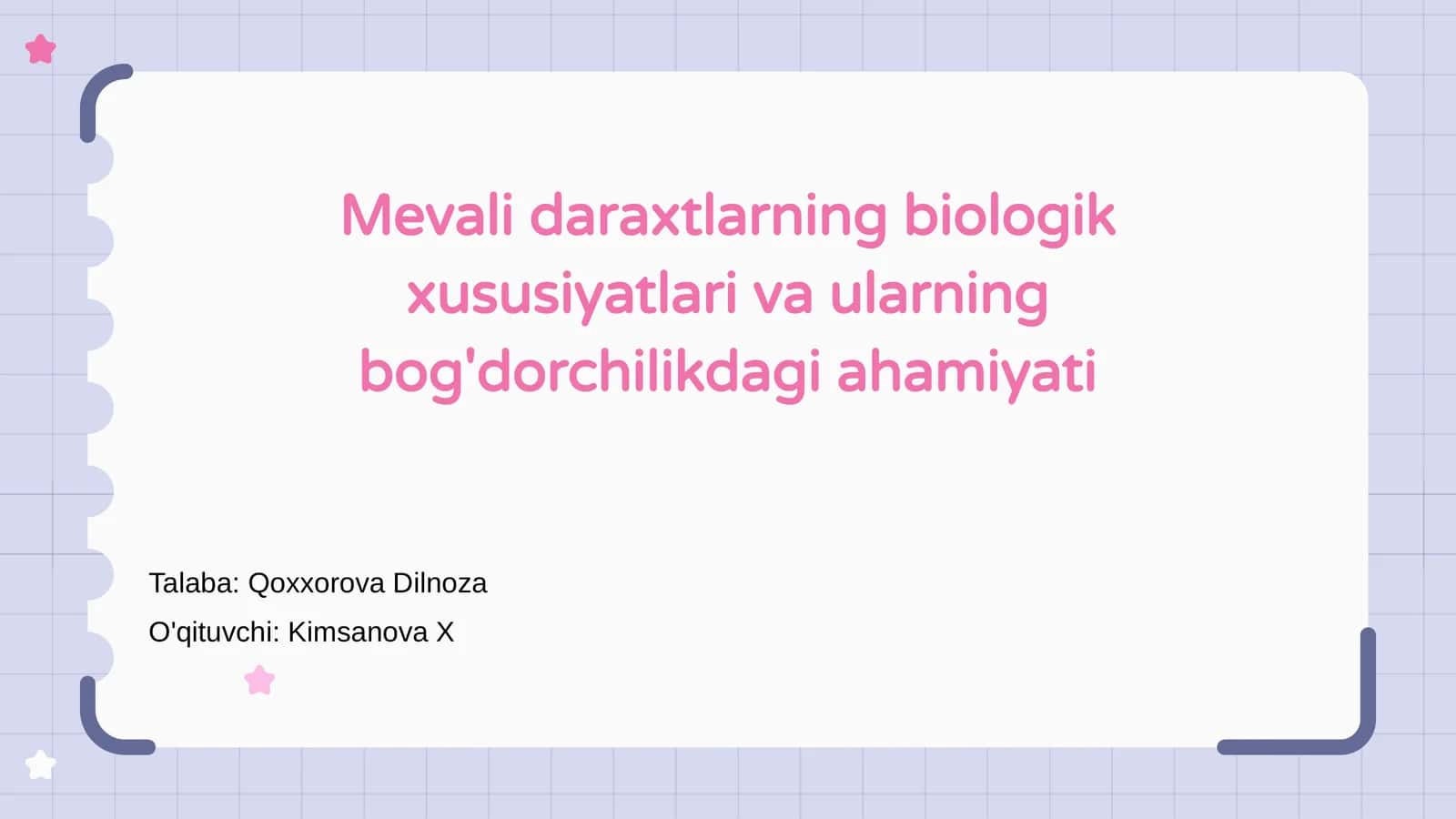 Mevali daraxtlarning biologik xususiyatlari va ularning bog'dorchilikdagi ahamiyati 1