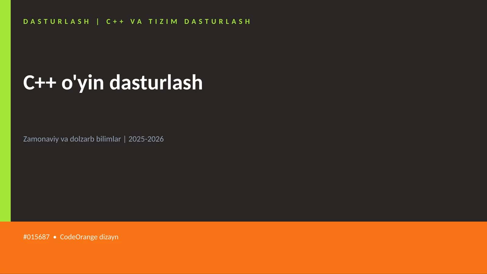 C++ VA TIZIM DASTURLASH 1