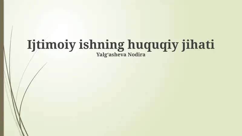 Ijtimoiy ishning huquqiy jihati 1