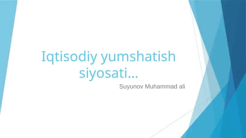 Iqtisodiysiyosat 1