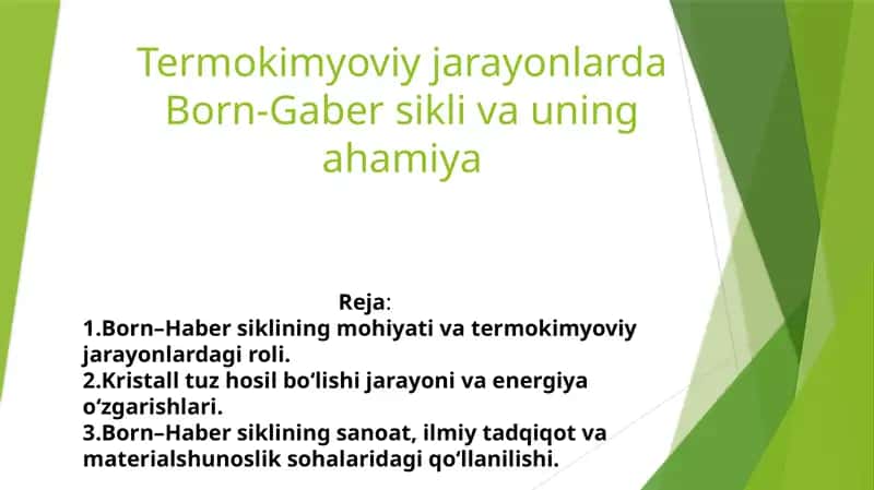 Born-Gaber sikli va uning ahamiya 1