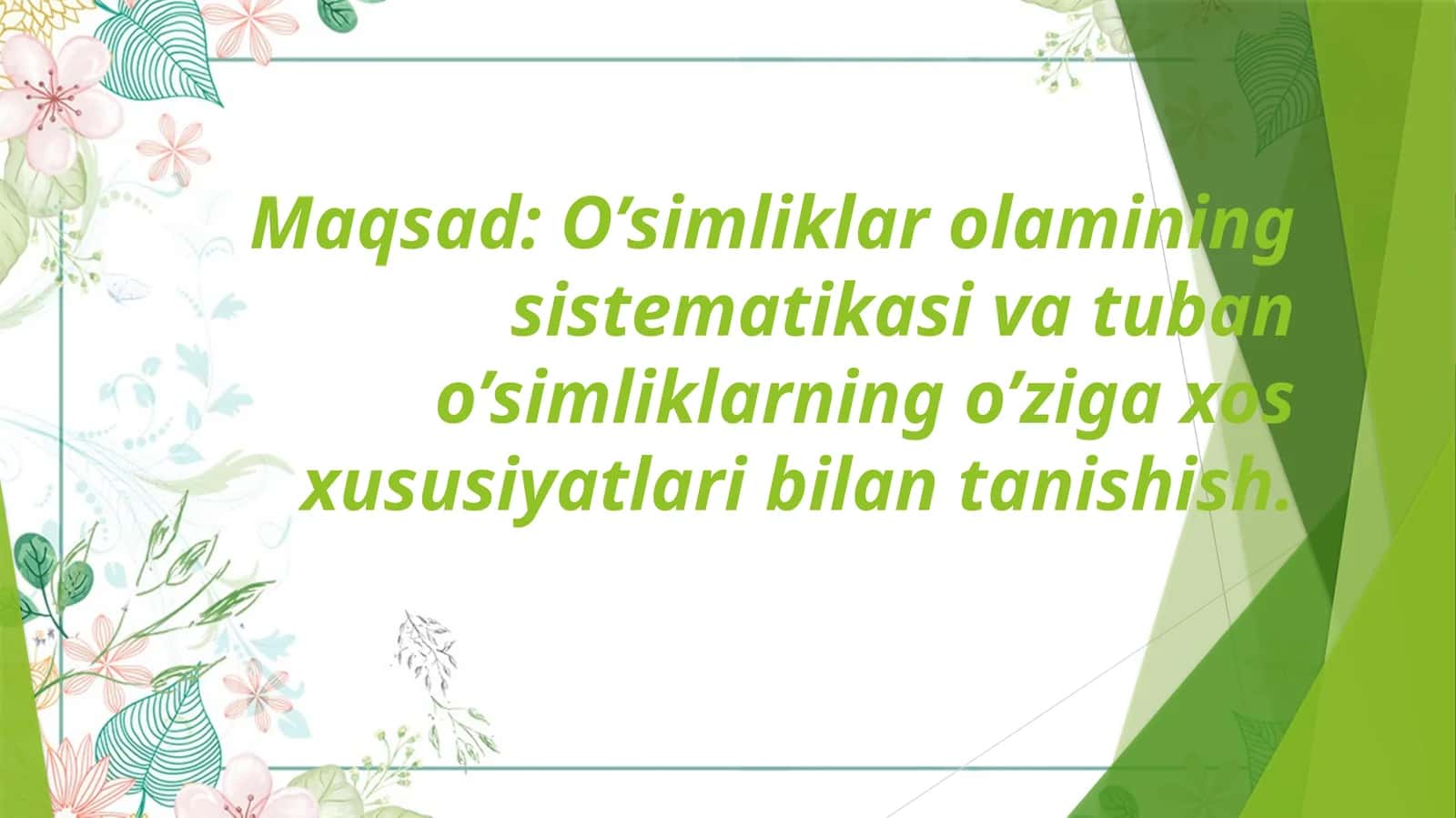 O’simliklar oliy tanasi va fiziologiyasi 1