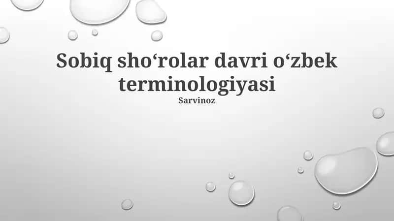 Sobiq sho‘rolar davri o‘zbek terminologiyasi 1