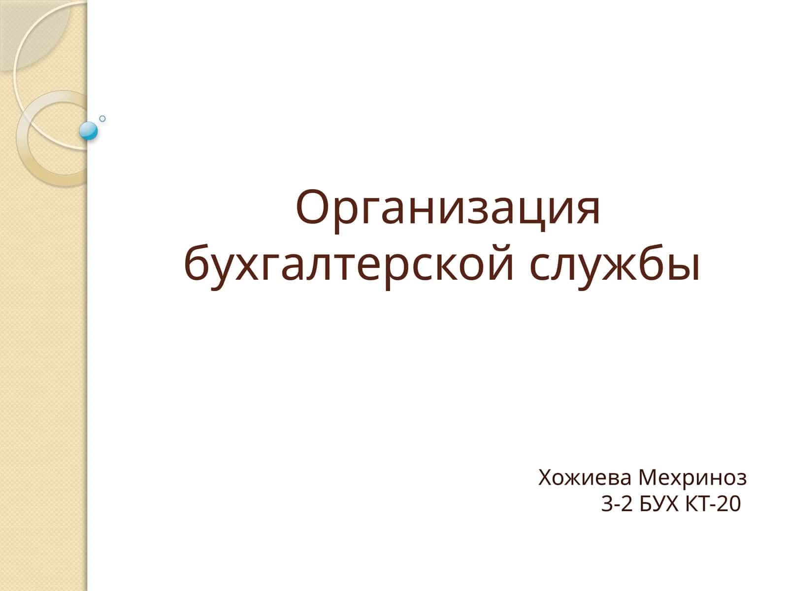 Организация бухгалтерской службы 1