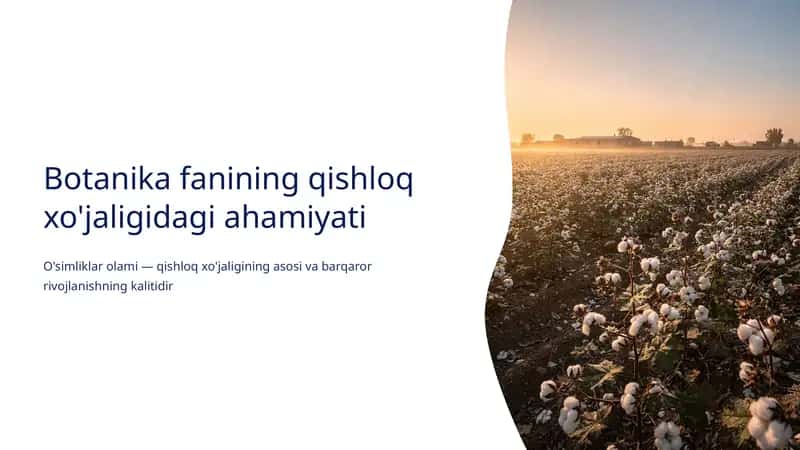 Botanika fanining qishloq xo'jaligidagi ahamiyati 1