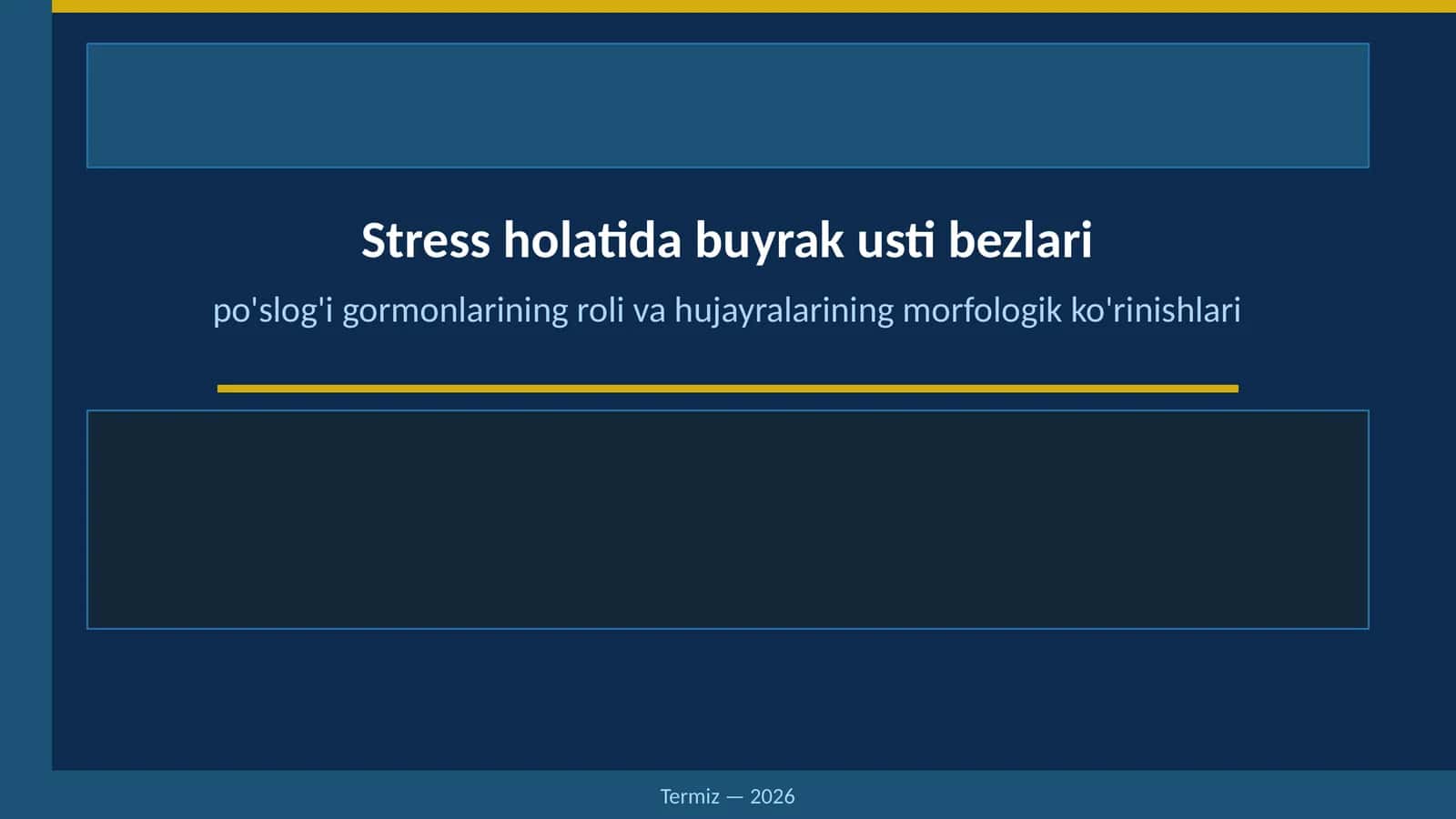 Stress holatida buyrak usti bezlari po'slog'i gormonlarining roli va hujayralarining morfologik ko'rinishlari 1