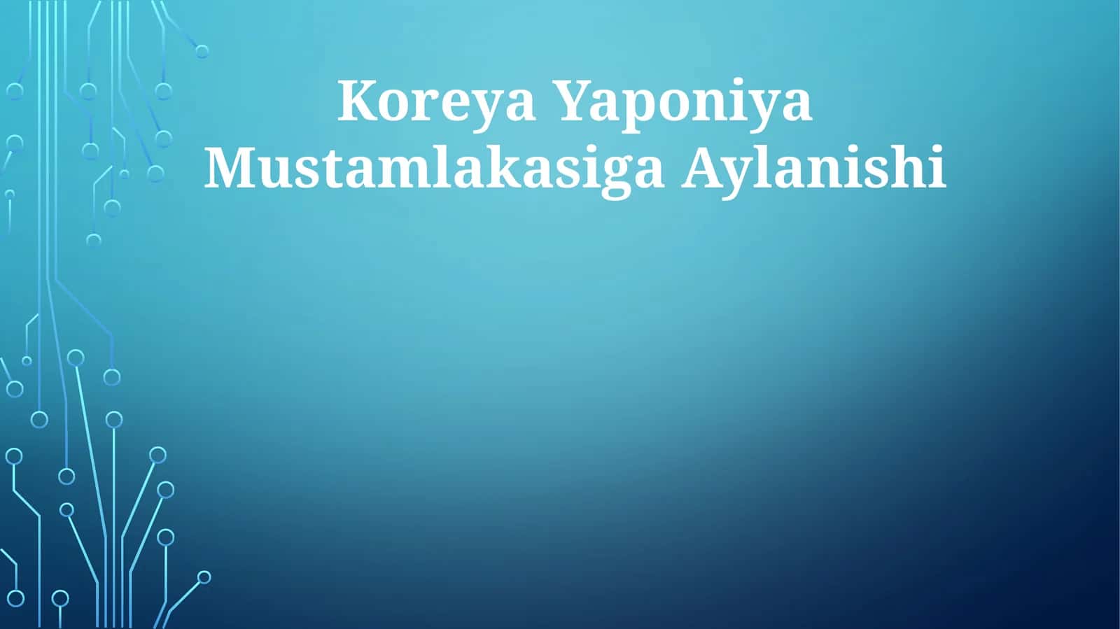 Koreya Yaponiya Mustamlakasiga Aylanishi 1