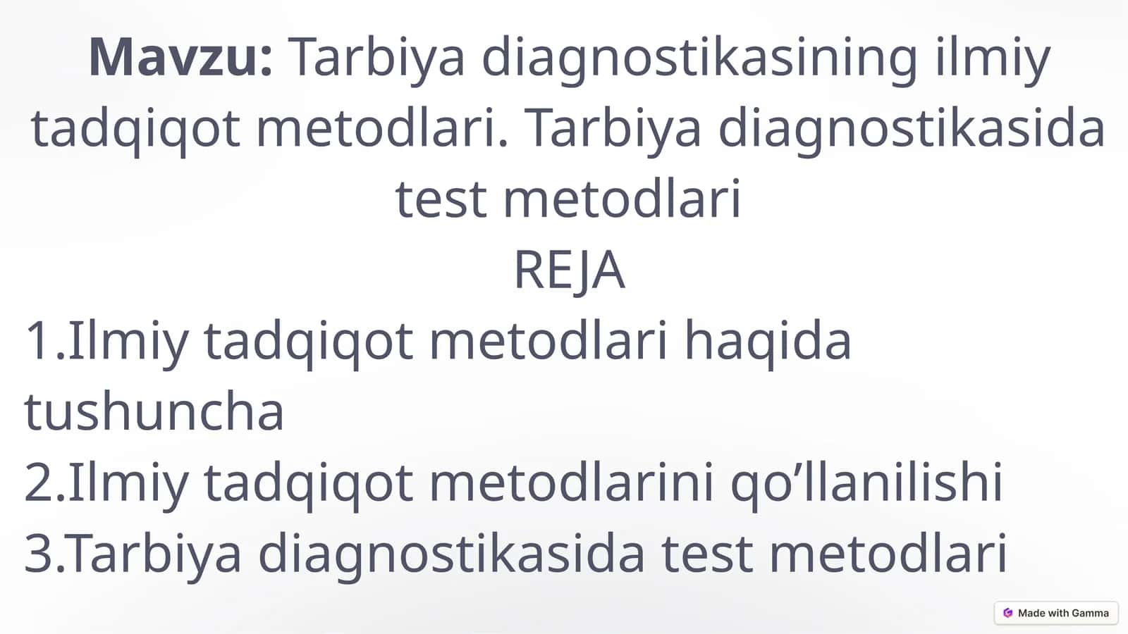 Tarbiyadiagnostikasiningilmiytadqiqotmetodlari.Tarbiyadiagnostikasidatestmetodlari 1