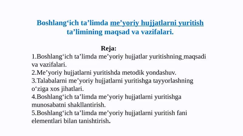 Boshlang‘ich ta’limdame’yoriy hujjatlarni yuritish 1