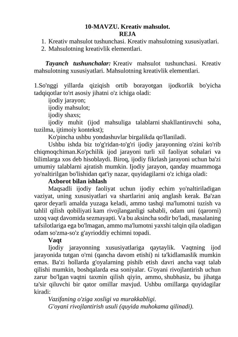 Kreativ mahsulot 1