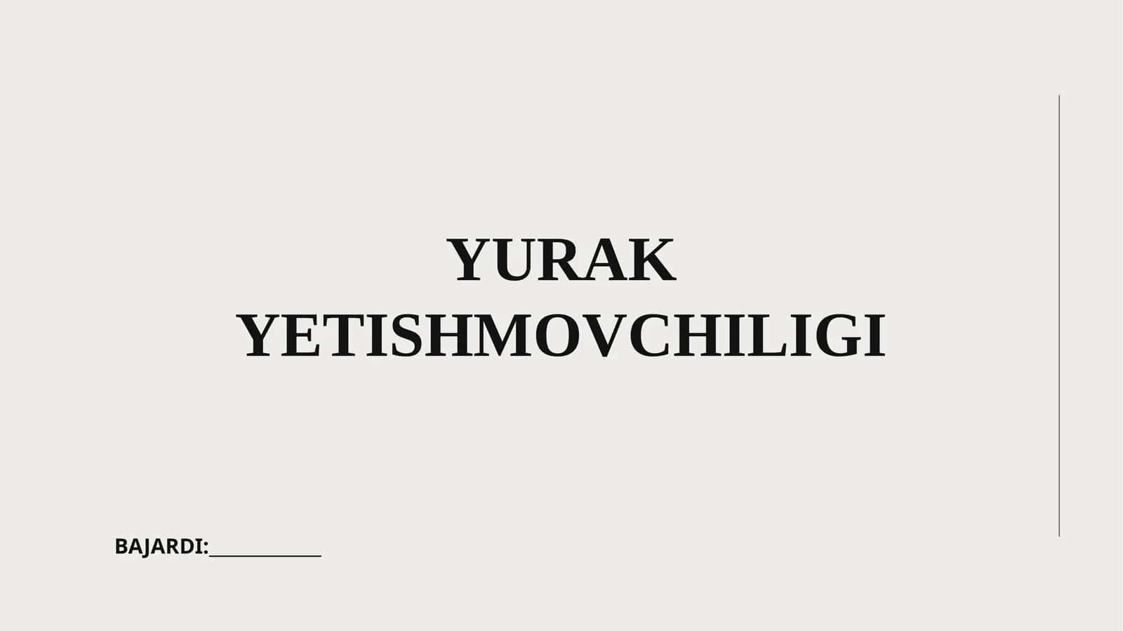 Yurak yetishmovchiligi 1