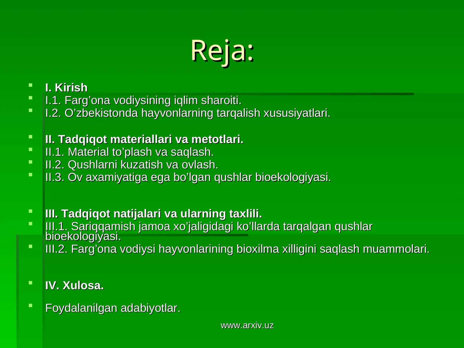 Farg’ona vodiysi hayvonlarining bioxilma xilligini saqlash muammolari 1