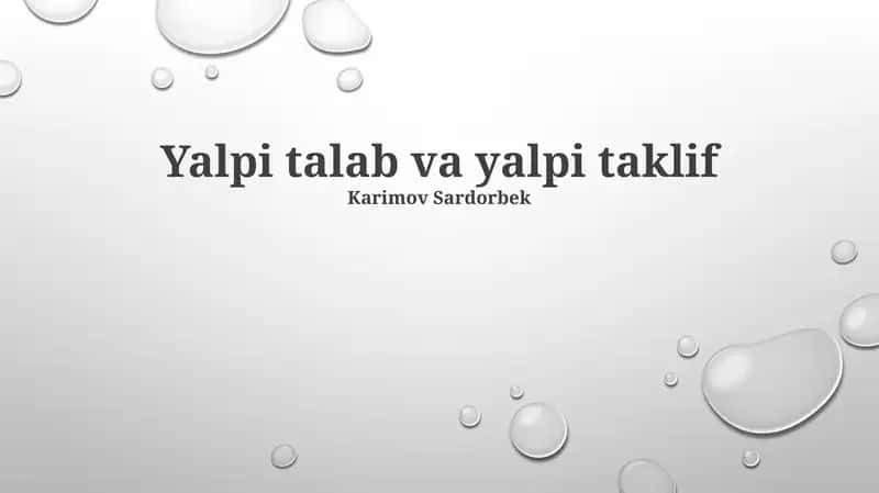 Yalpi talab va yalpi taklif 1
