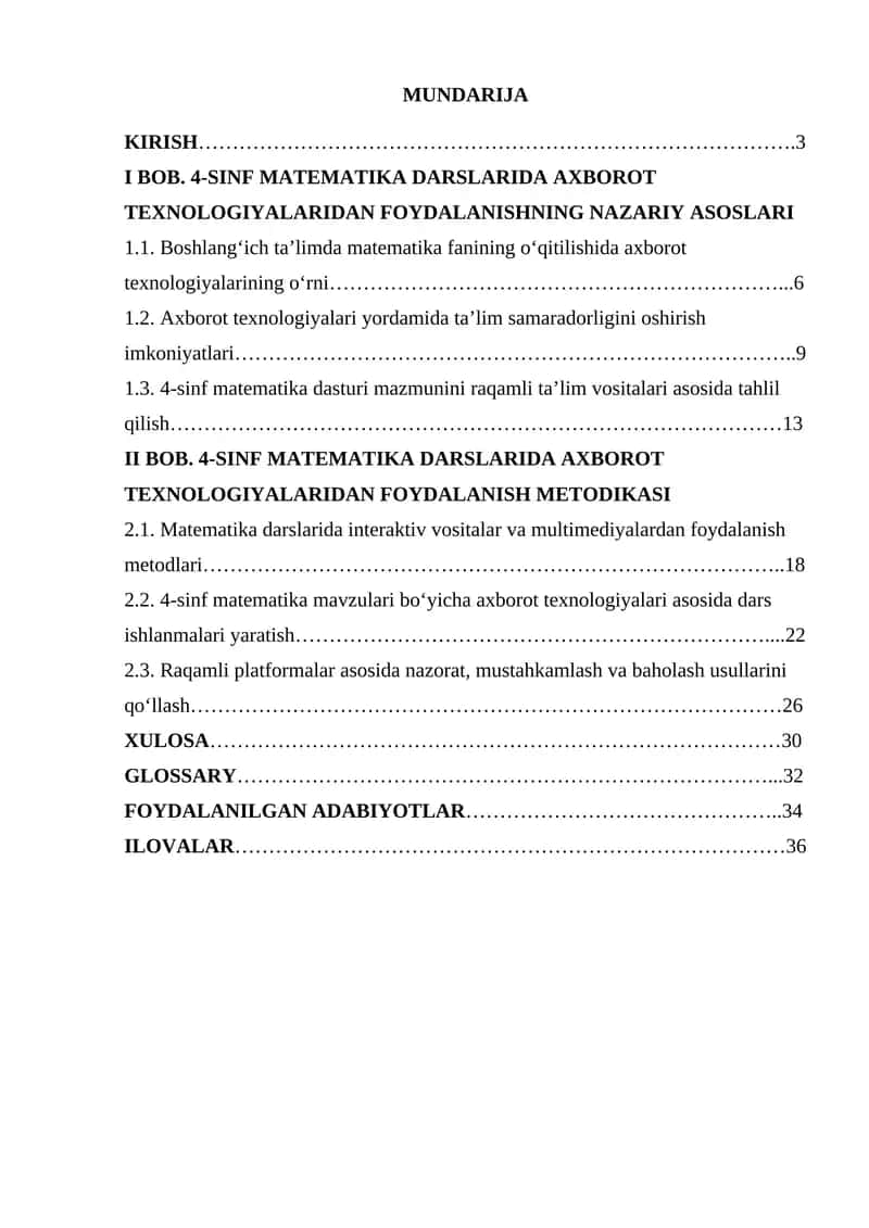 4-sinf matematika darslarida axborot texnologiyalaridan foydalanish 1