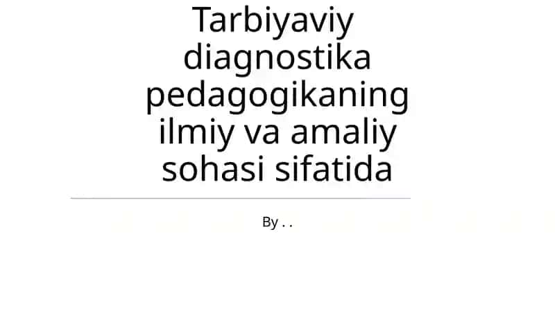 Ta'lim Diagnostikasi