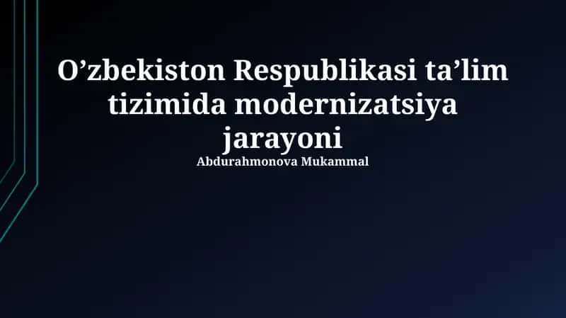 O'zbekiston ta'lim tizimini modernizatsiya qilish strategiyasi 1
