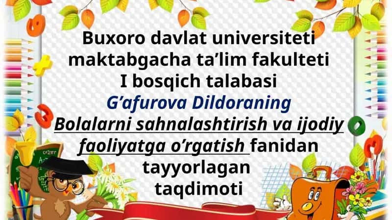 Maktabgacha ta'lim tashkilotida sahnalashtirish faoliyati 1