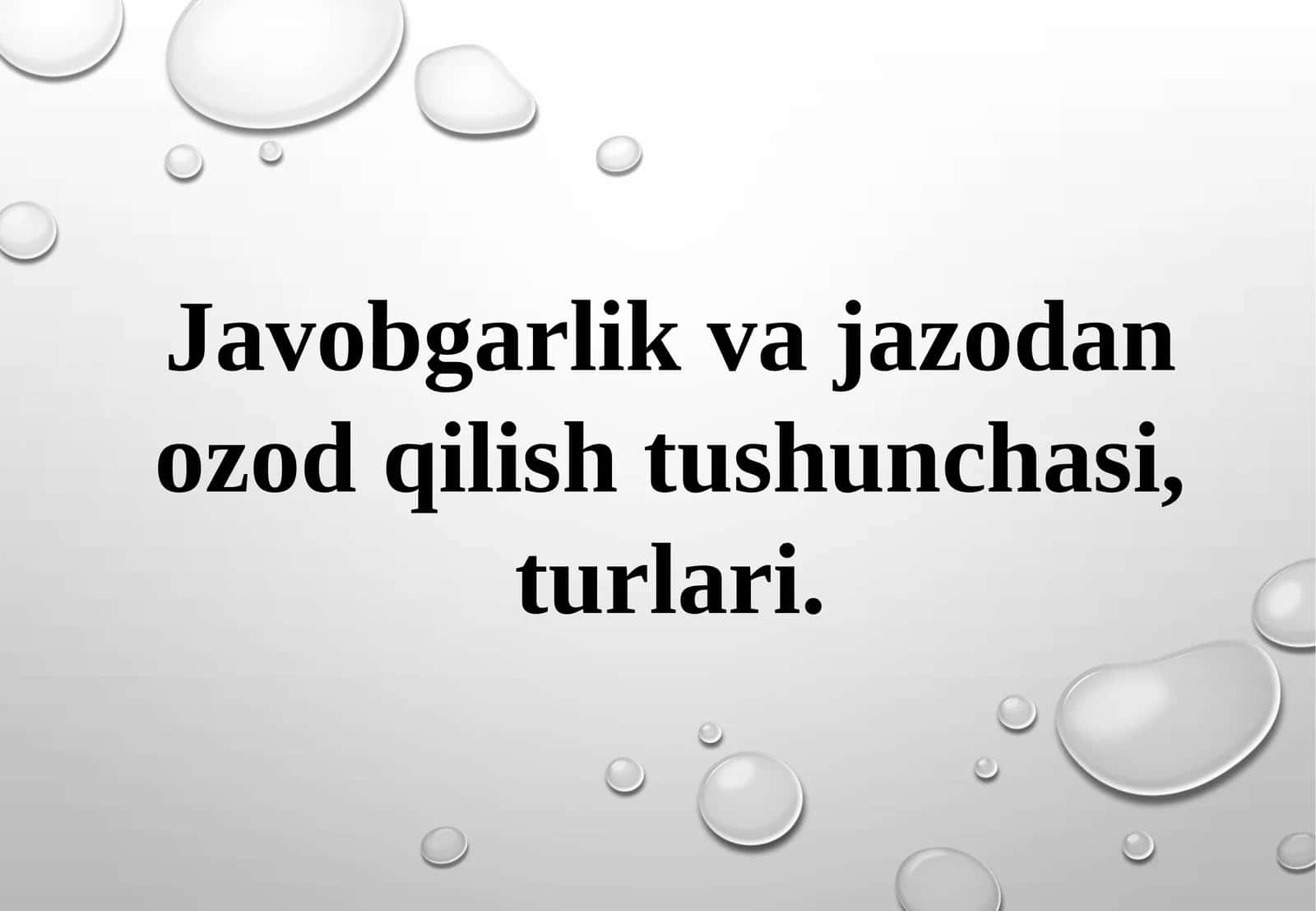 Javobgarlik va jazo dan ozod qilish tushunchasi, turlari 1