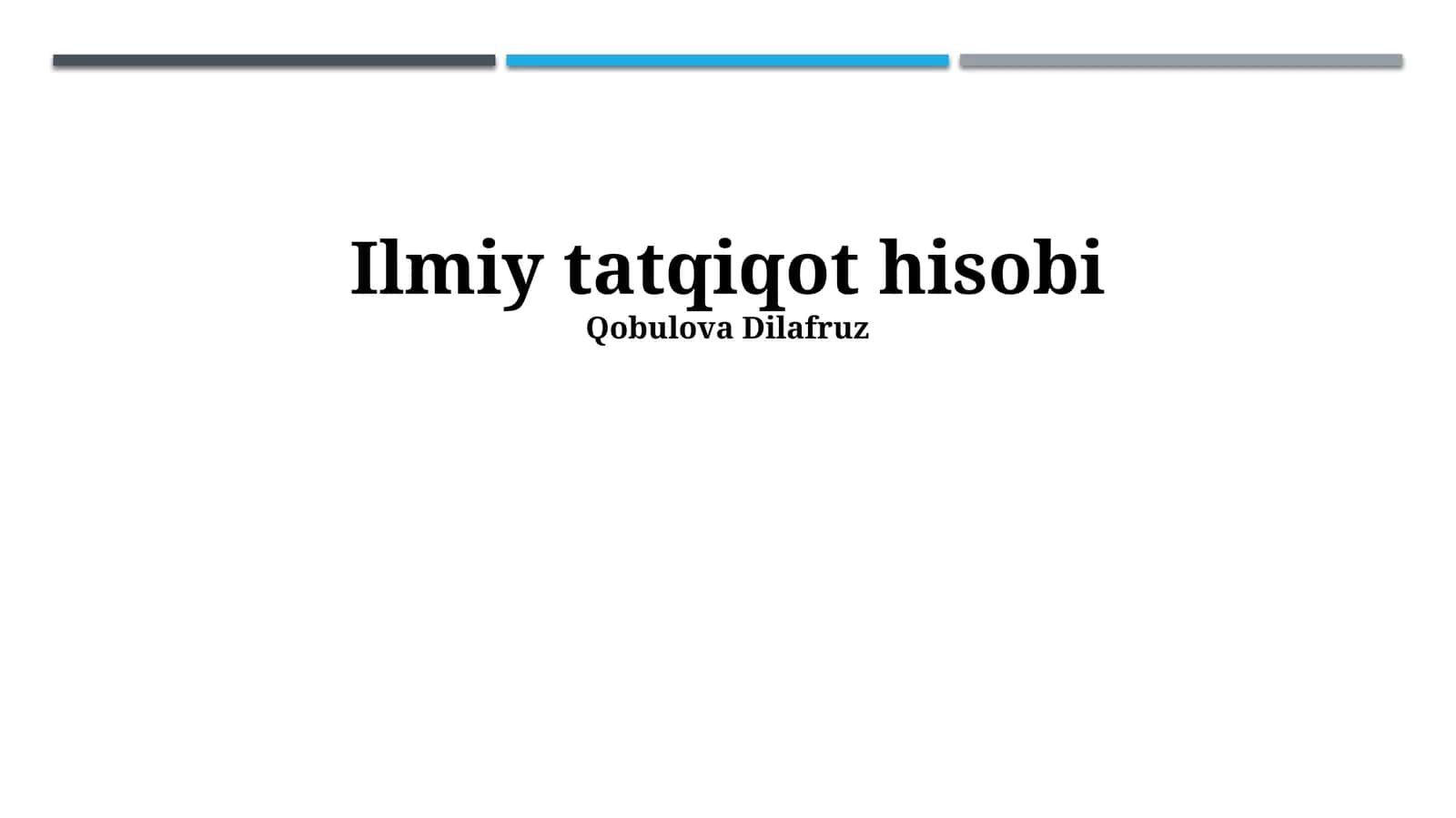 Ilmiy tadqiqot hisobi 1