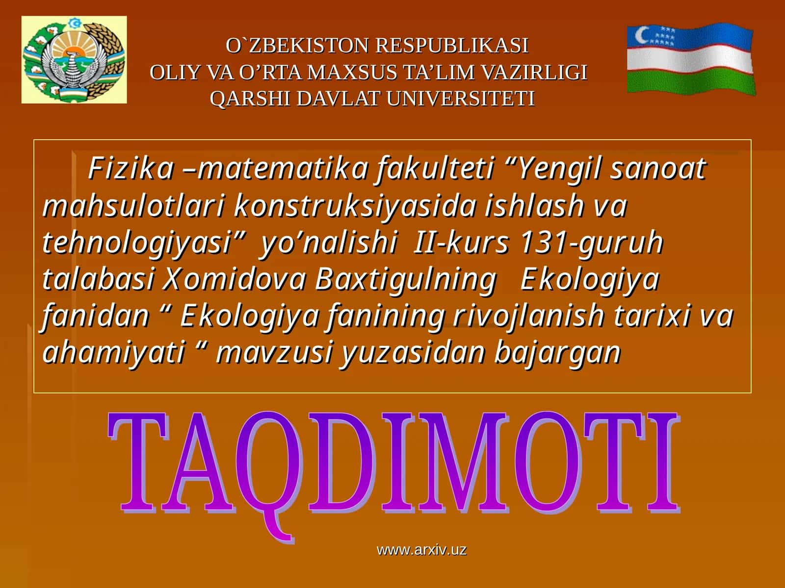 Ekologiya fanining rivojlanish tarixi va ahamiyati 1