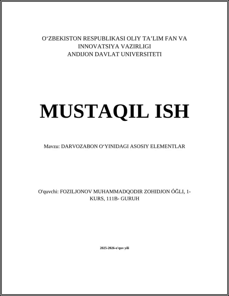 DARVOZABON O‘YINIDAGI ASOSIY ELEMENTLAR 1