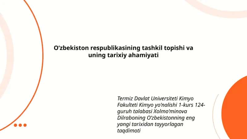 Oʻzbekiston respublikasining tashkil topishi va uning tarixiy ahamiyati 1