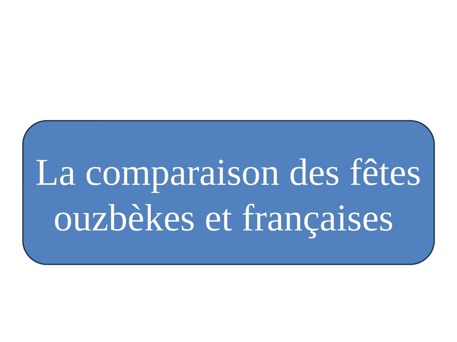 La comparaison des fêtes ouzbèkes et françaises 1
