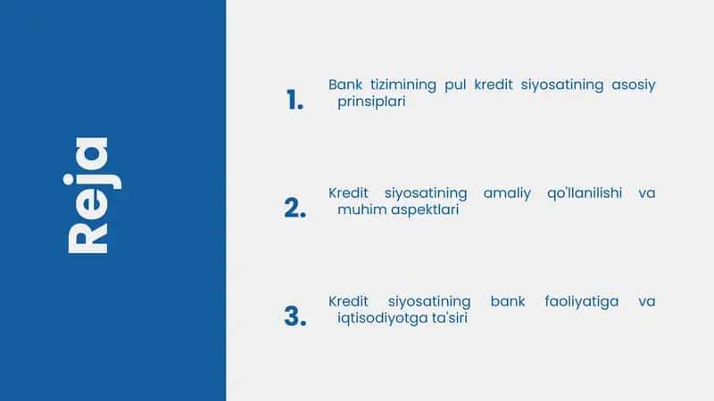 Bank tizimining pul kredit siyosati 1