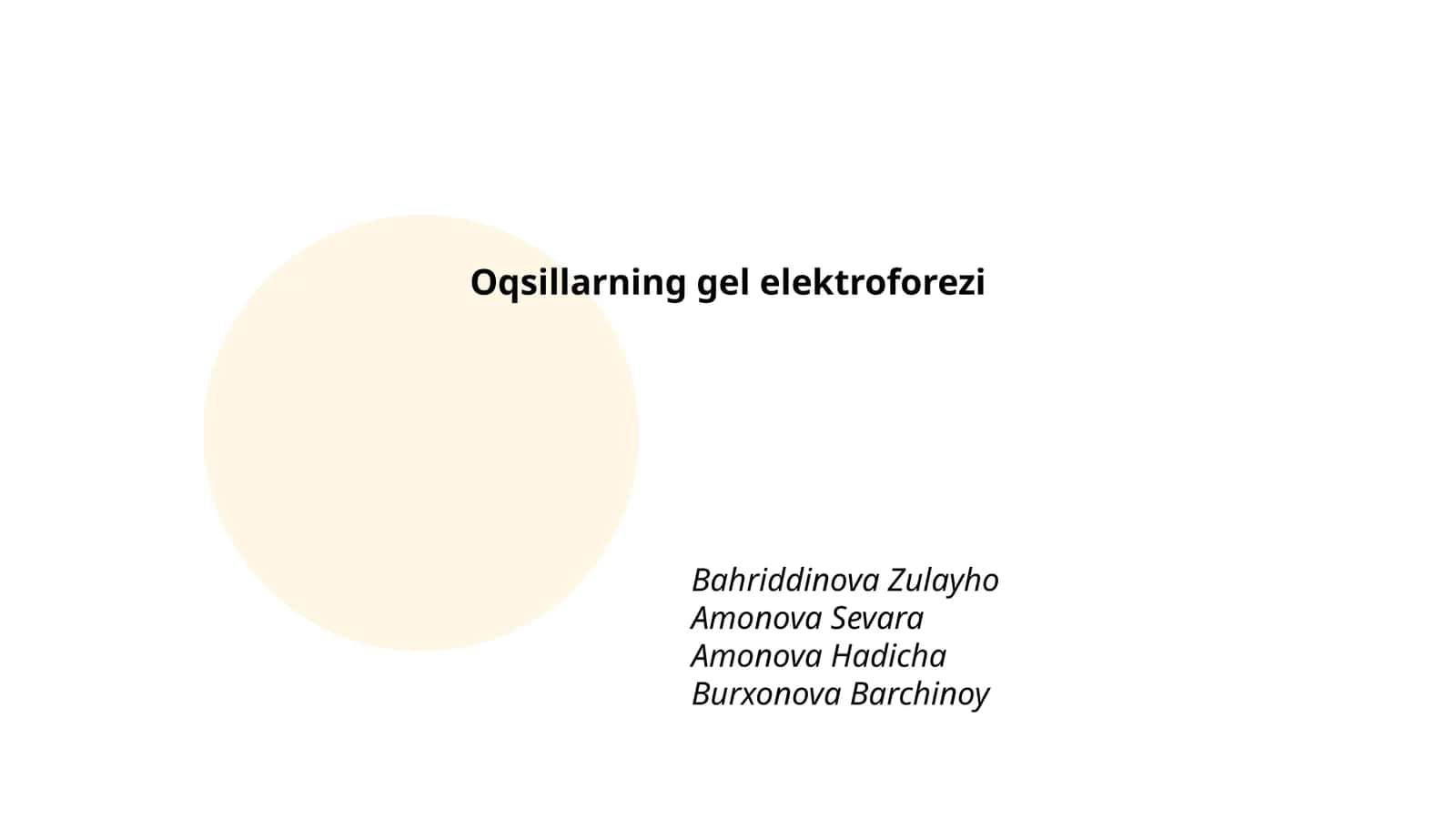 Oqsillarning gel elektroforezi 1
