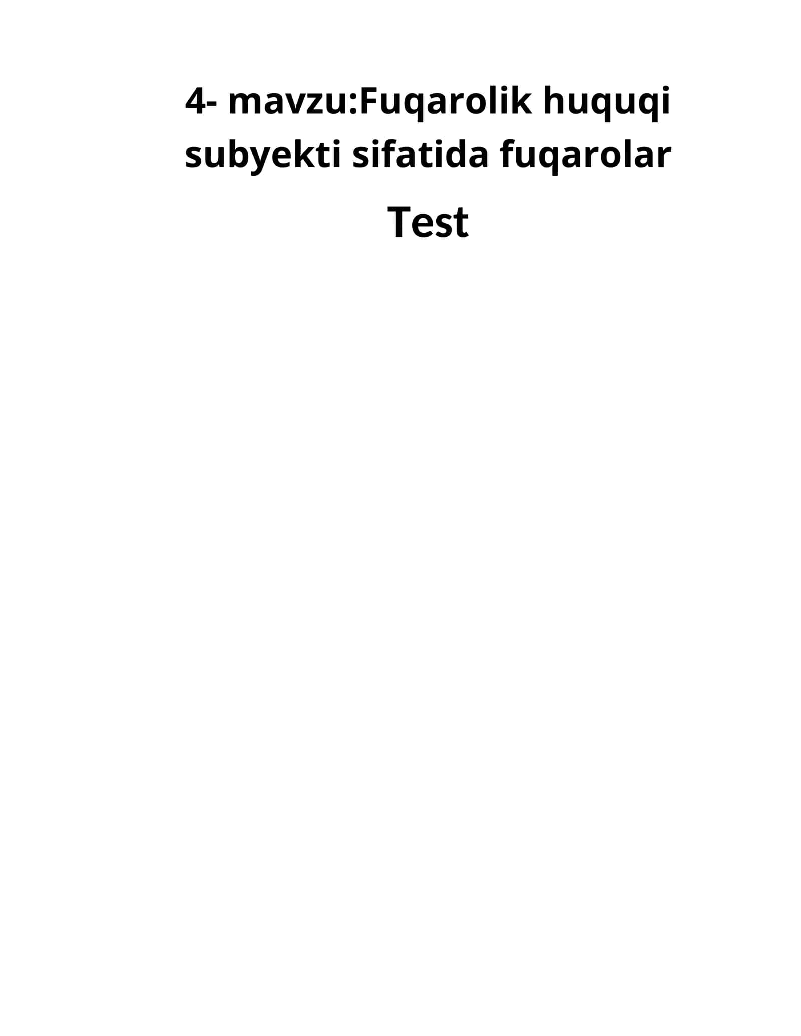 Fuqarolik huquqi subyekti sifatida fuqarolar 1